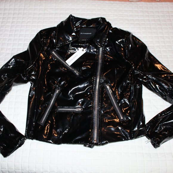 Olivaceous patent faux leather jacket -NWOT - Picture 1 of 16